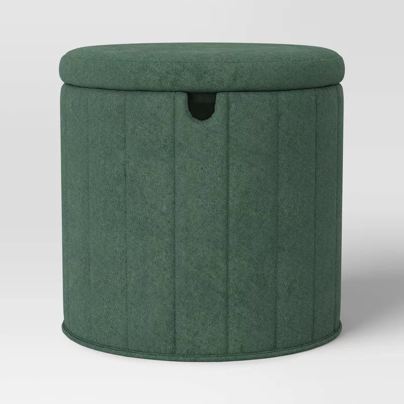 Folding Round Storage Ottoman