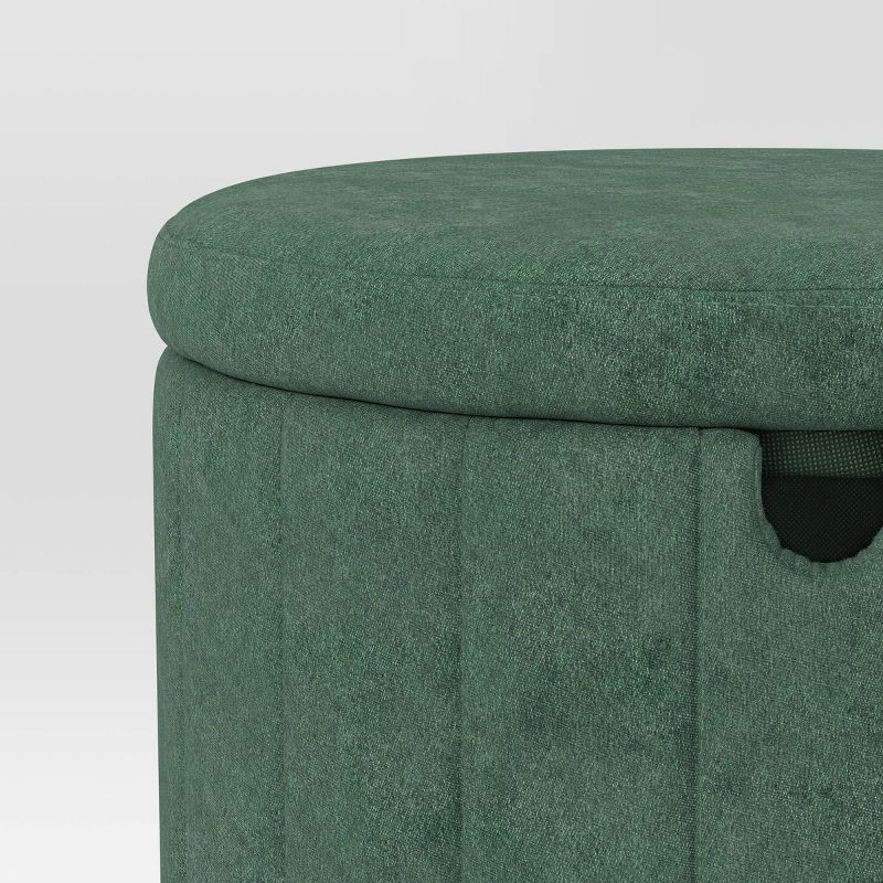 Folding Round Storage Ottoman